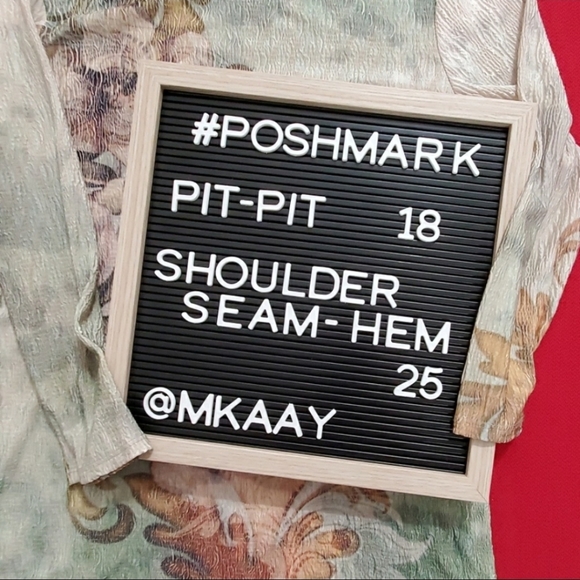 LAURA SCOTT Floral fauna graphic print textured feel top tunic Med.3/4 sleeves - Picture 3 of 4